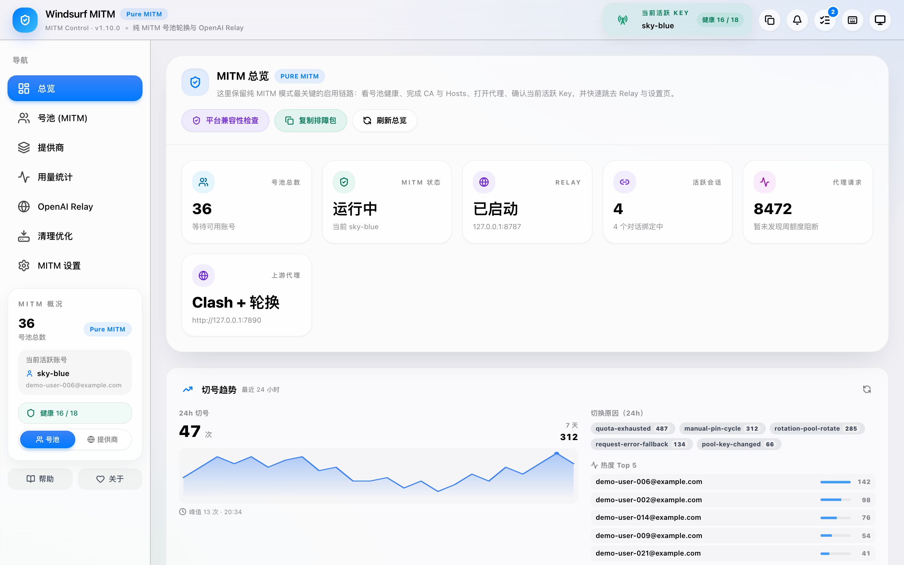 Windsurf Tools 首页总览面板